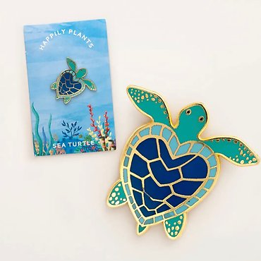 Sea Turtle Heart Lapel Pin