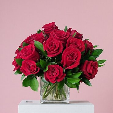 Red Roses in Cube