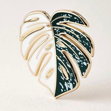 Variegated Monstera Albo Plant Enamel Lapel Pin