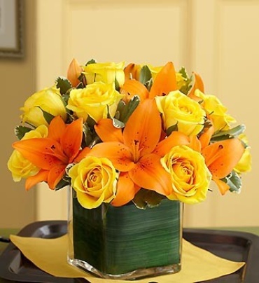 Fall Rose and Lily Bouquet