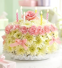 Birthday Flower Cake White