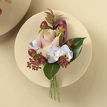 Lavender Rose, Tulip & Hydrangea Boutonniere