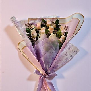 Sweet Pink Wrapped Roses