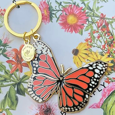 Monarch Butterfly Keychain Bag Charm