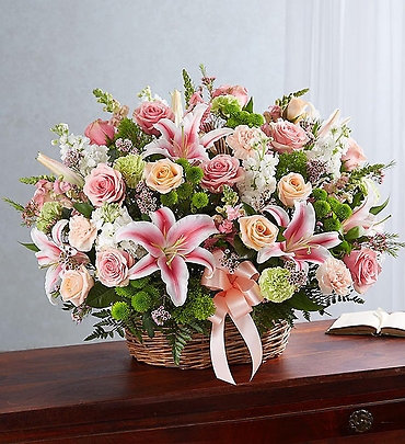 Pastel Sympathy Basket Arrangement