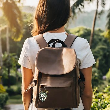 Monstera Thai Constellation Plant Keychain Charm