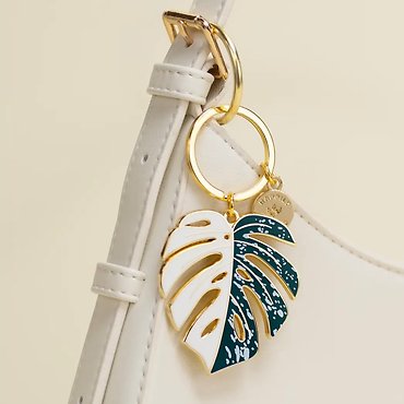 Monstera Albo Keychain & Bag Charm
