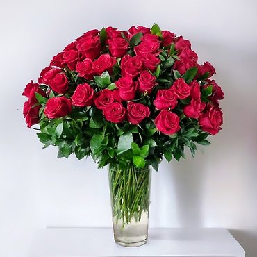 100 Premium Long Stem Red Roses