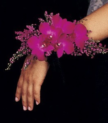 Dendrobium & Heather Wristlet