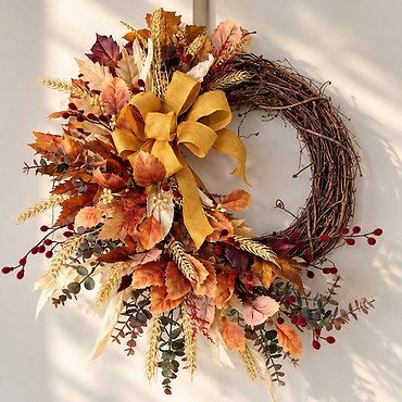 Golden Harvest Silk Wreath