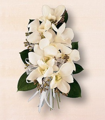 White Dendrobium Corsage